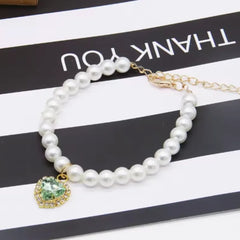 Adjustable Pearl Cat Collar – Cute Summer Necklace for Kittens with Elegant Neck Decoration