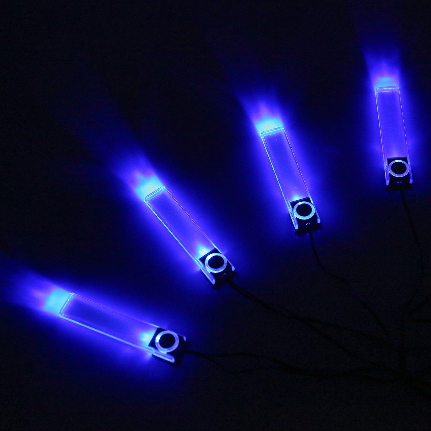 Car Interior LED Atmosphere Light Car Charge Decorative Lamp DC 12V Blue Light 4Pcs