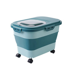 Collapsible Dog & Cat Food Storage Container – Airtight Folding Pet Food Storage Bin for Rice, Cereal & Dry Food