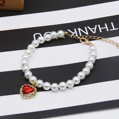 Pearl Cat Collar Adjustable Kitten Necklace - image 4