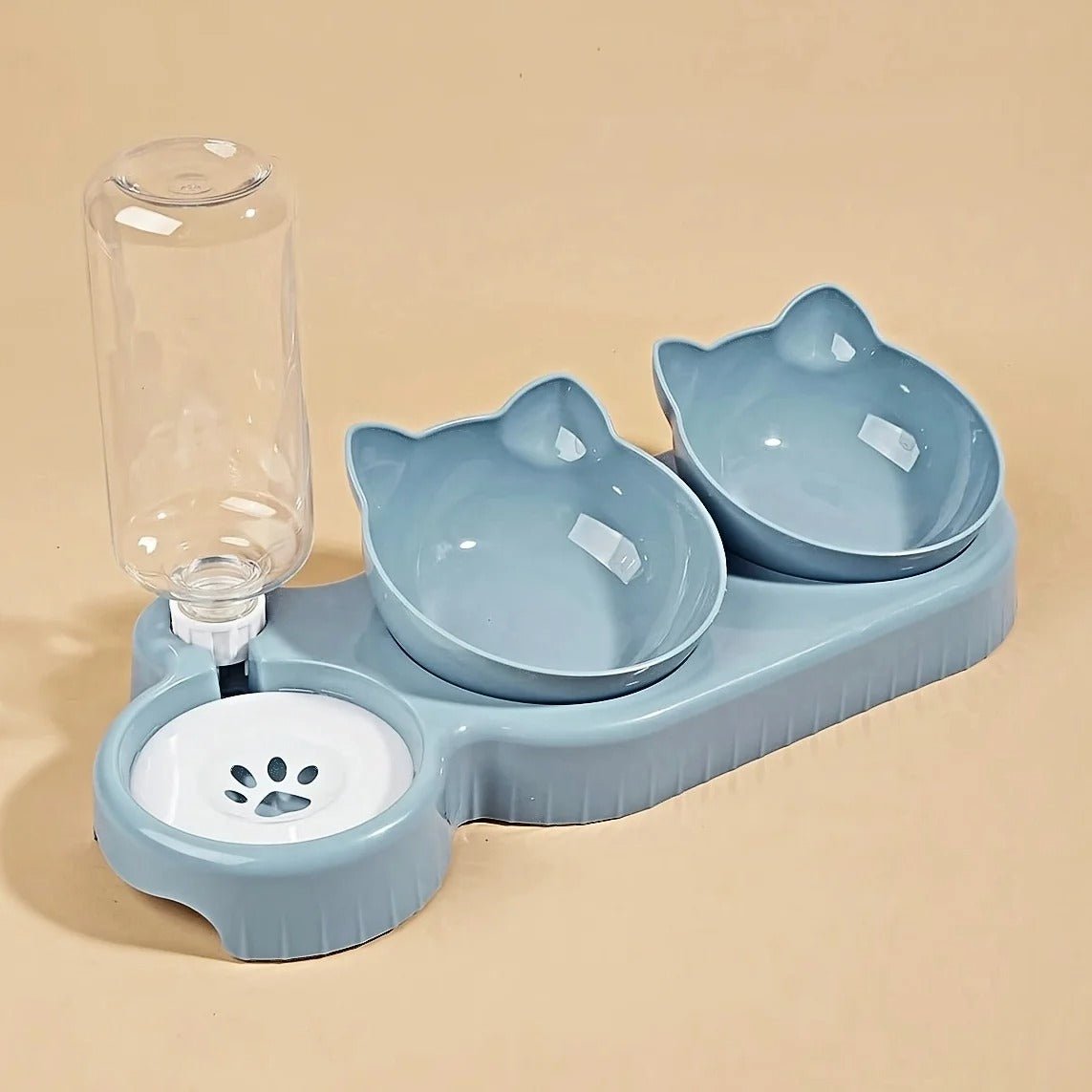 3-in-1 Tilted Cat Bowl Set with Water Feeder - image 3