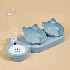 3-in-1 Tilted Cat Bowl Set with Water Feeder - image 3