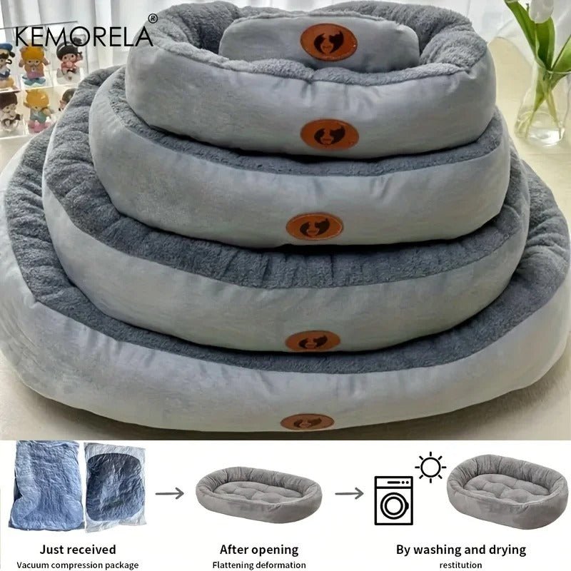 Plush Oval Pet Bed for Cats & Small Dogs - image 8