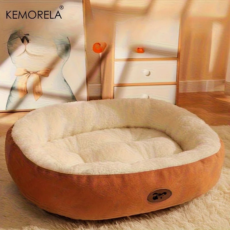 Plush Oval Pet Bed for Cats & Small Dogs - image 6